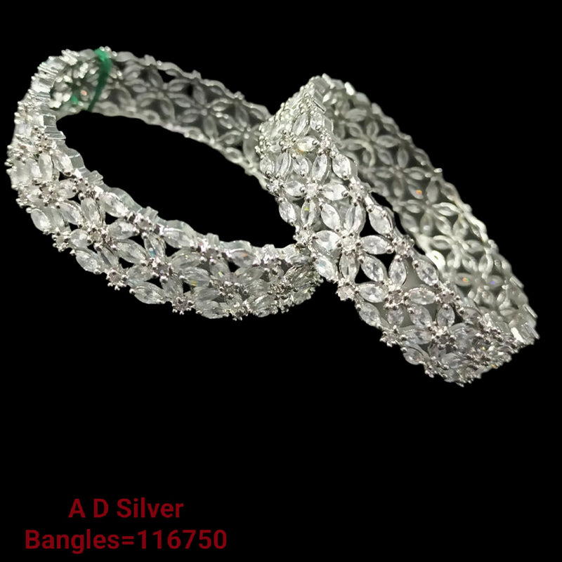 Padmawati Bangles Silver Plated  Ad Stone Bangles Set