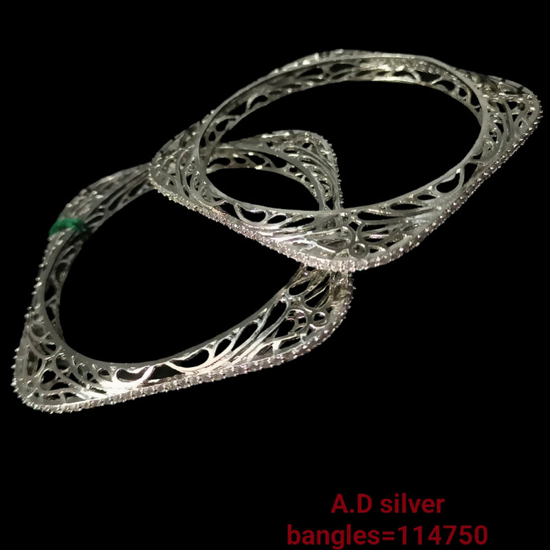 Padmawati Bangles Silver Plated  Ad Stone Bangles Set