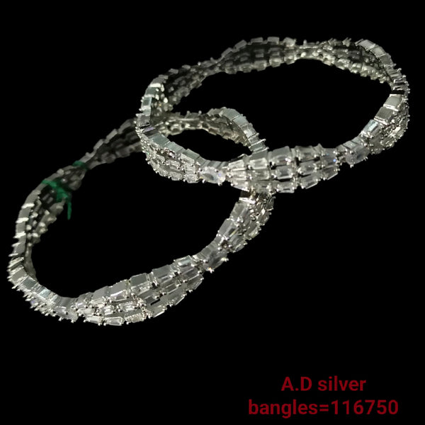 Padmawati Bangles Silver Plated  Ad Stone Bangles Set