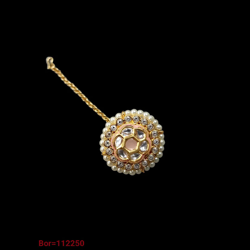 Padmawati Bangles Gold Plated Kundan Stone Bor Maang Tikka