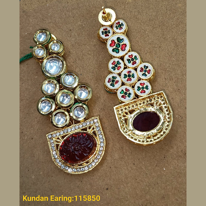 Padmawati Bangles Gold Plated Kundan Stone Dangler Earrings