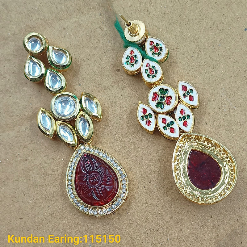 Padmawati Bangles Gold Plated Kundan Stone Dangler Earrings