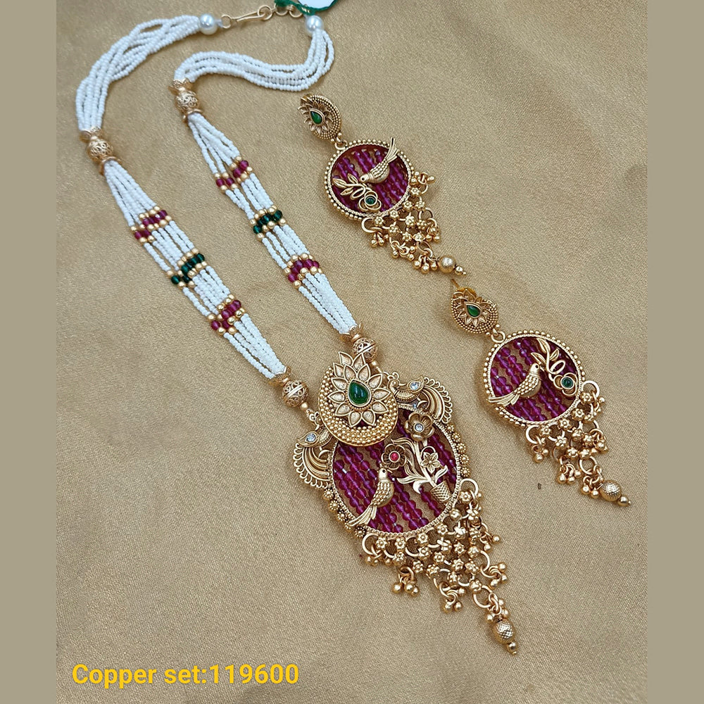 Padmawati Bangles Gold Plated Pota Stone Necklace Set