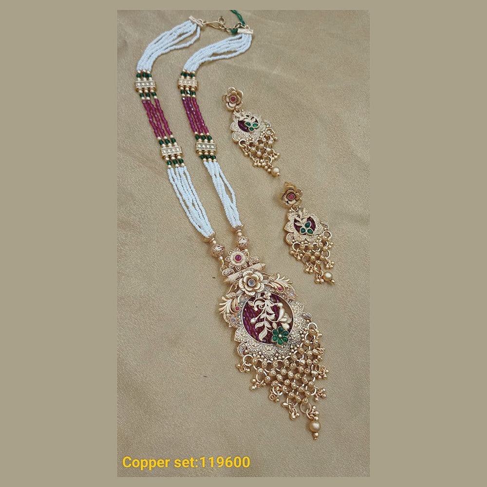 Padmawati Bangles Gold Plated Pota Stone Necklace Set