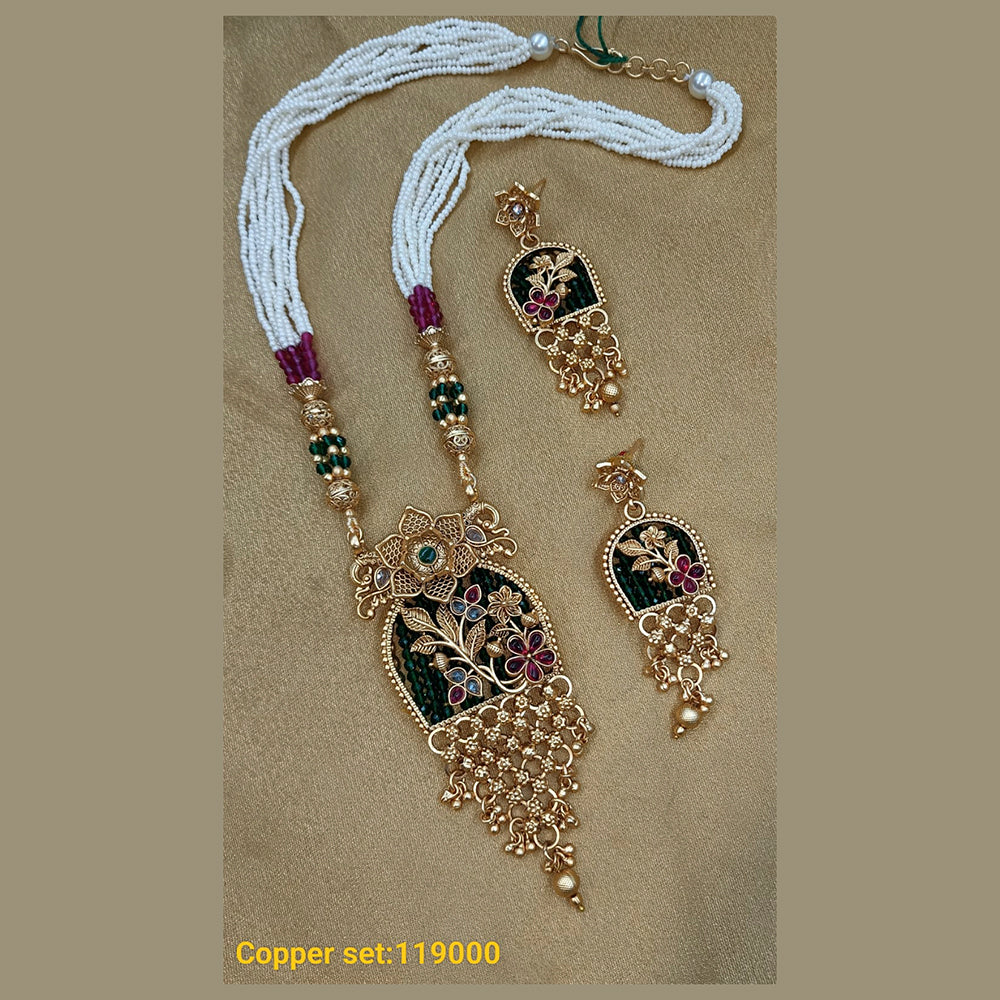 Padmawati Bangles Gold Plated Pota Stone Necklace Set