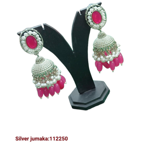 Padmawati Bangles Silver Plated Jhumka Earrings