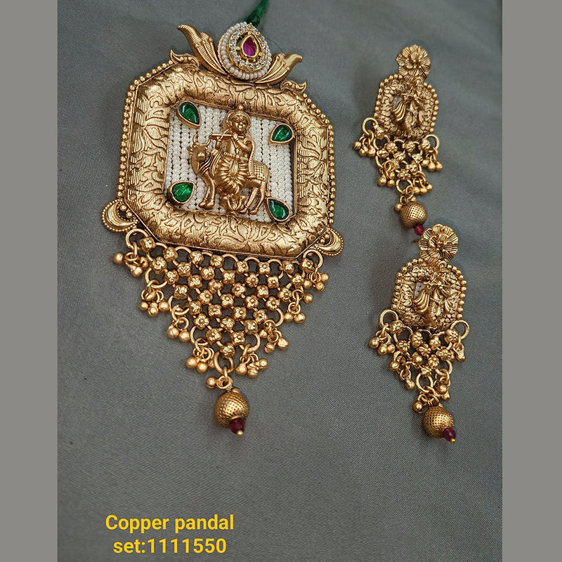 Padmawati Bangles Gold Plated Kundan Stone Pendant Set