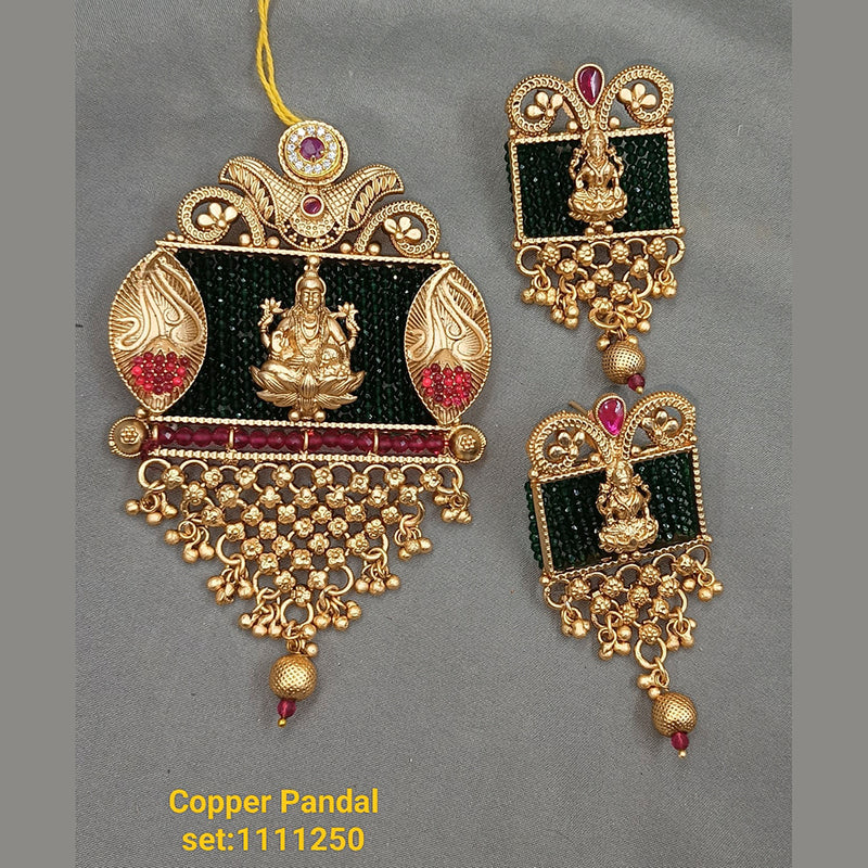 Padmawati Bangles Gold Plated Kundan Stone Pendant Set