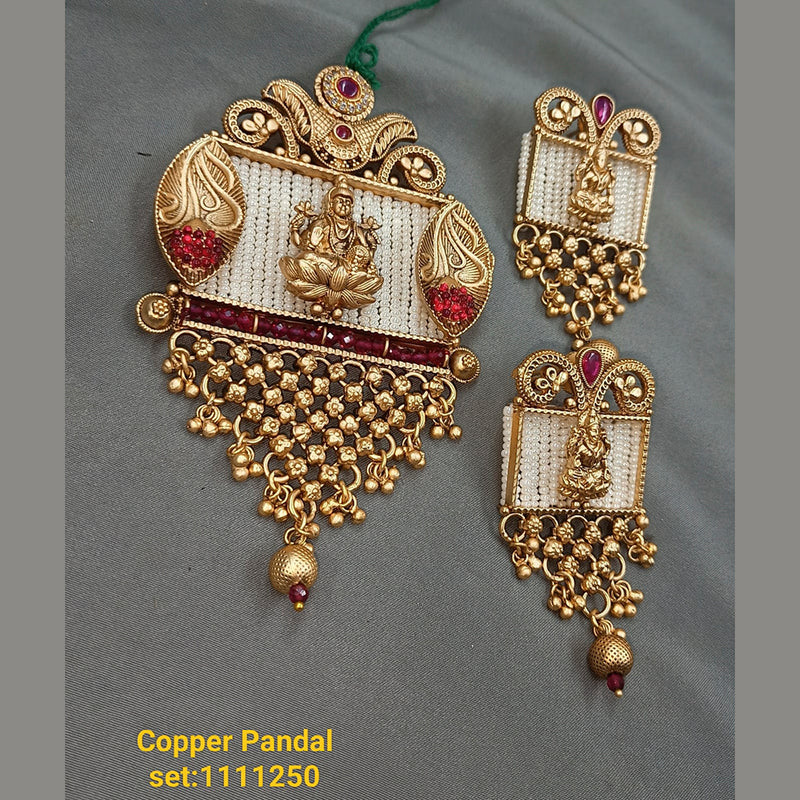 Padmawati Bangles Gold Plated Kundan Stone Pendant Set