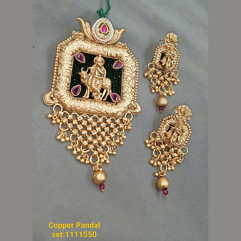 Padmawati Bangles Gold Plated Kundan Stone Pendant Set