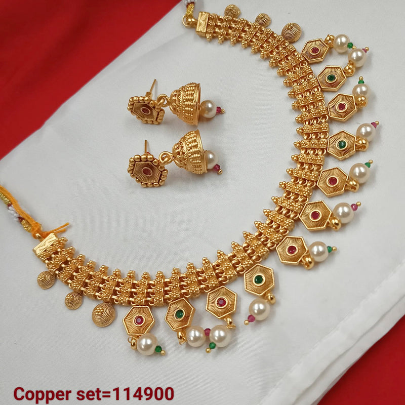 Padmawati Bangles Pota Stone Copper Choker Necklace Set