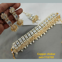 Padmavati Bangles Gold Plated Crystal Stone Choker Necklace Set