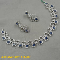 Padmavati Bangles Silver Plated AD Stone Necklace Set