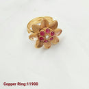 Padmawati Bangles Copper Gold Plated Pota Stone Adjustable Ring
