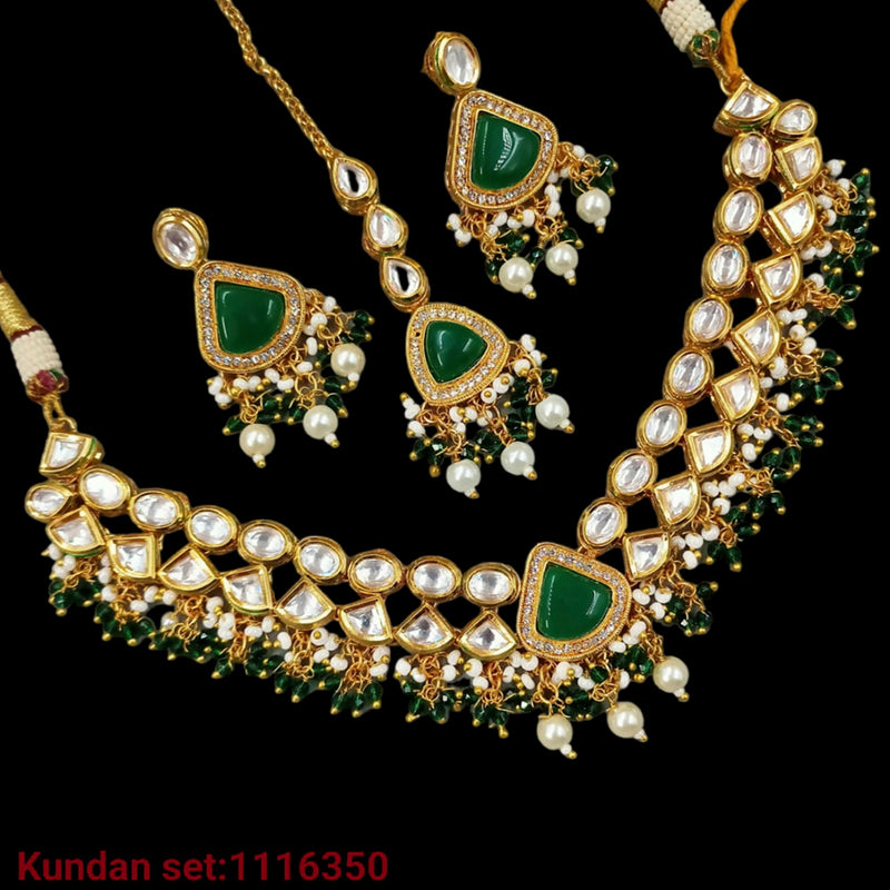 Padmawati Bangles Gold Plated Kundan & Beads Necklace Set