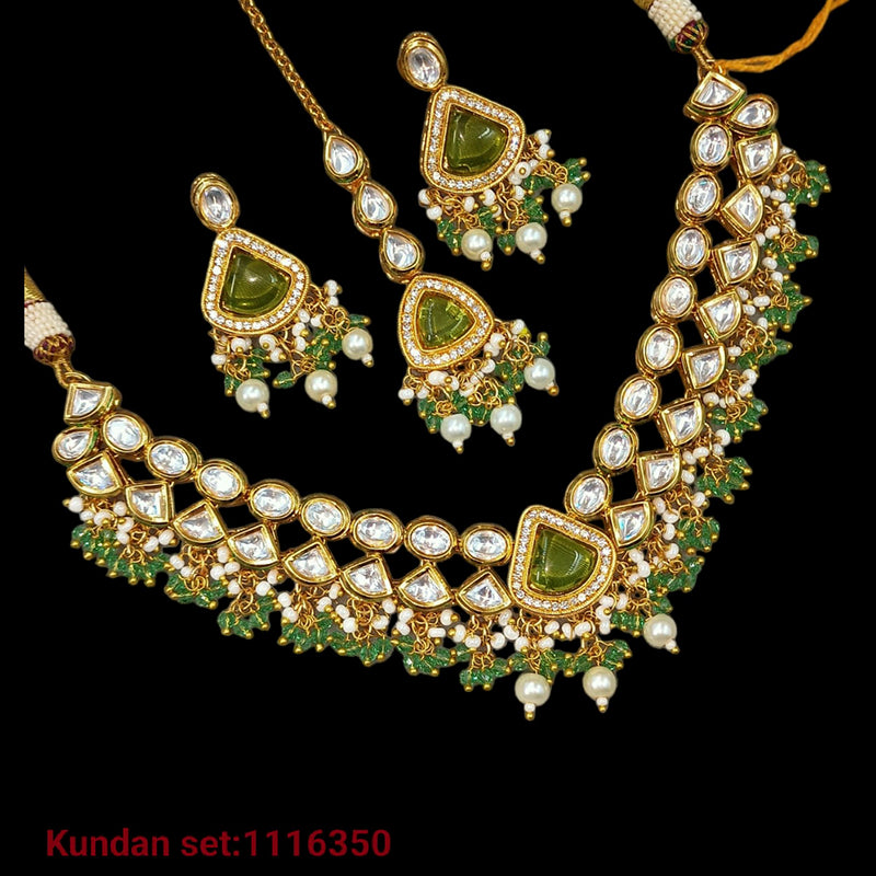 Padmawati Bangles Gold Plated Kundan & Beads Necklace Set