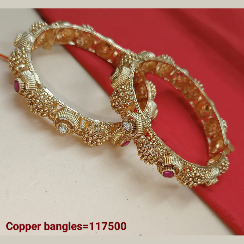 Padmawati Bangles Gold Plated Pota Stone Bangles Set