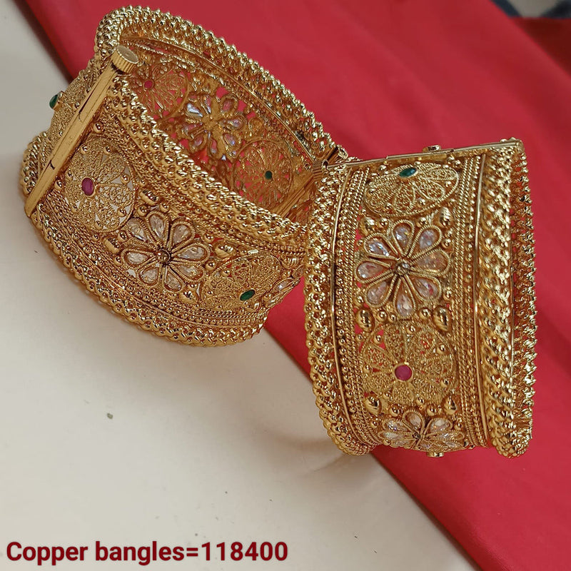 Padmawati Bangles Gold Plated Pota Stone Bangles Set