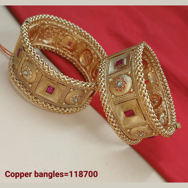 Padmawati Bangles Gold Plated Pota Stone Bangles Set