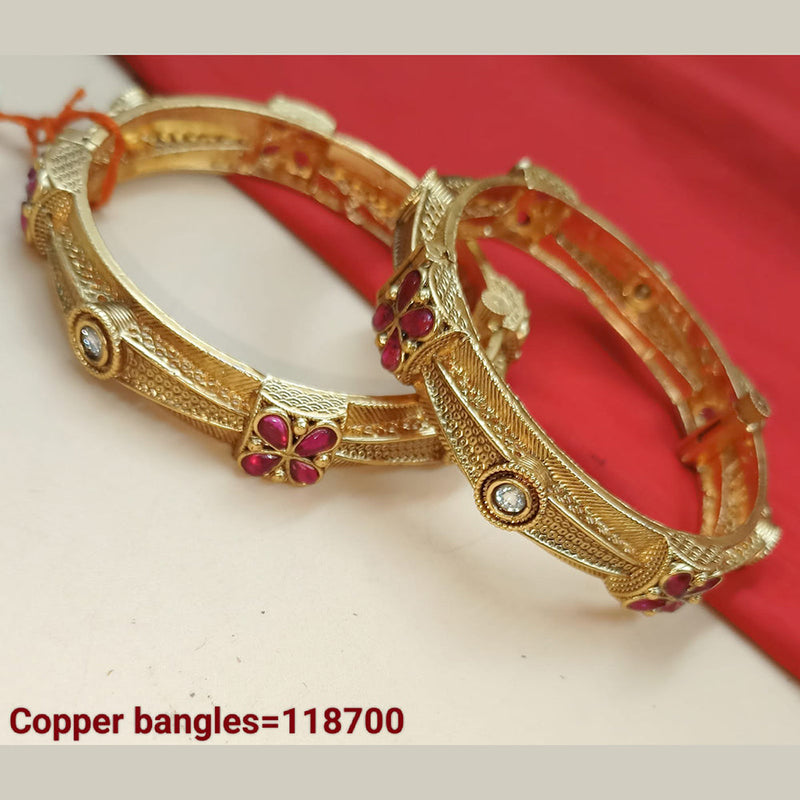 Padmawati Bangles Gold Plated Pota Stone Bangles Set