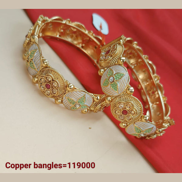 Padmawati Bangles Gold Plated Pota Stone Bangles Set