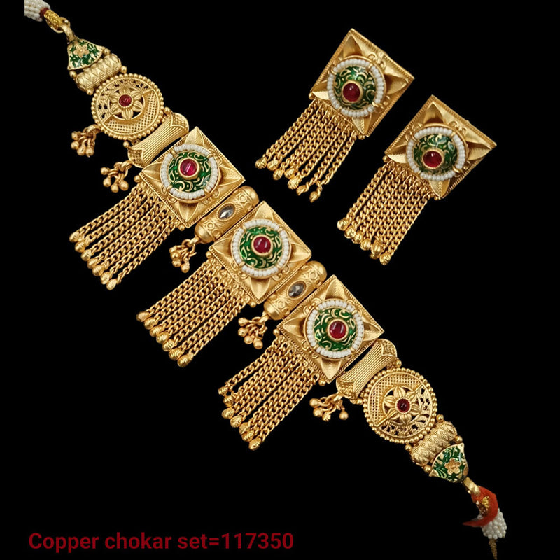 Padmawati Bangles Gold Plated Pota Stone Choker Necklace Set