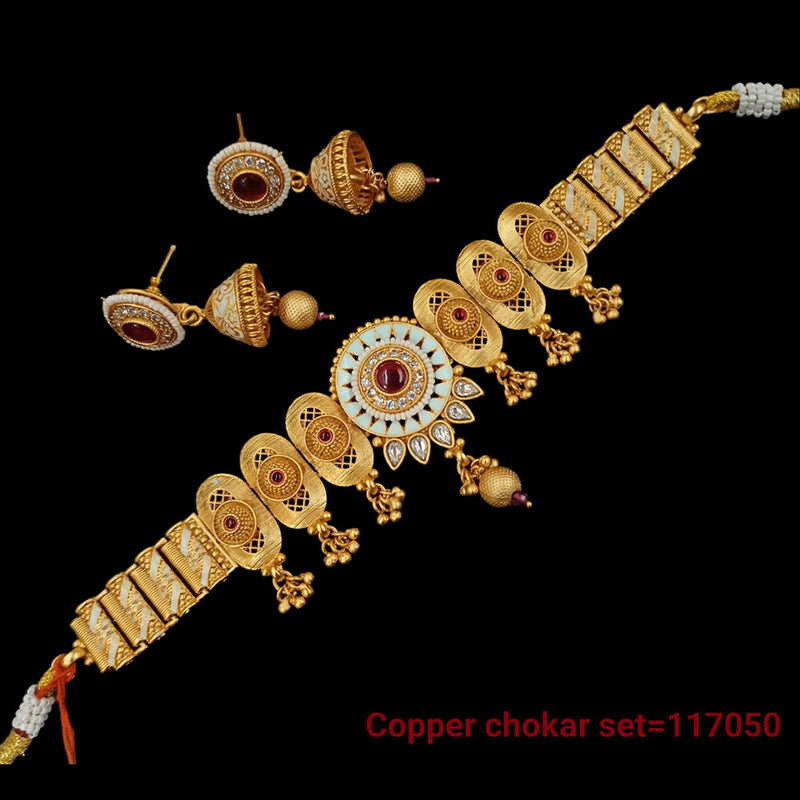 Padmawati Bangles Gold Plated Pota Stone Choker Necklace Set