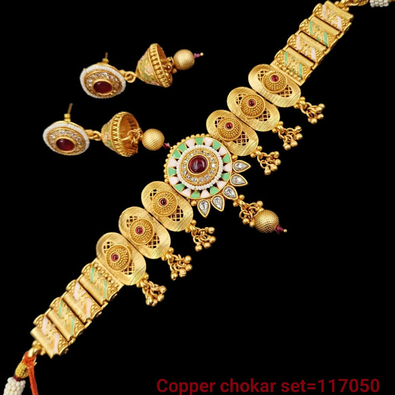 Padmawati Bangles Gold Plated Pota Stone Choker Necklace Set