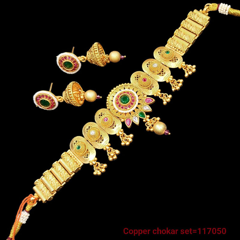 Padmawati Bangles Gold Plated Pota Stone Choker Necklace Set