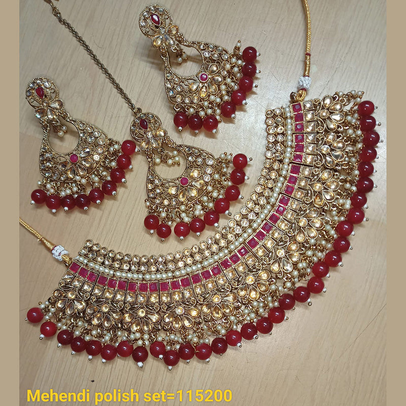 Padmawati Bangles Gold Plated Crystal Stone Necklace Set