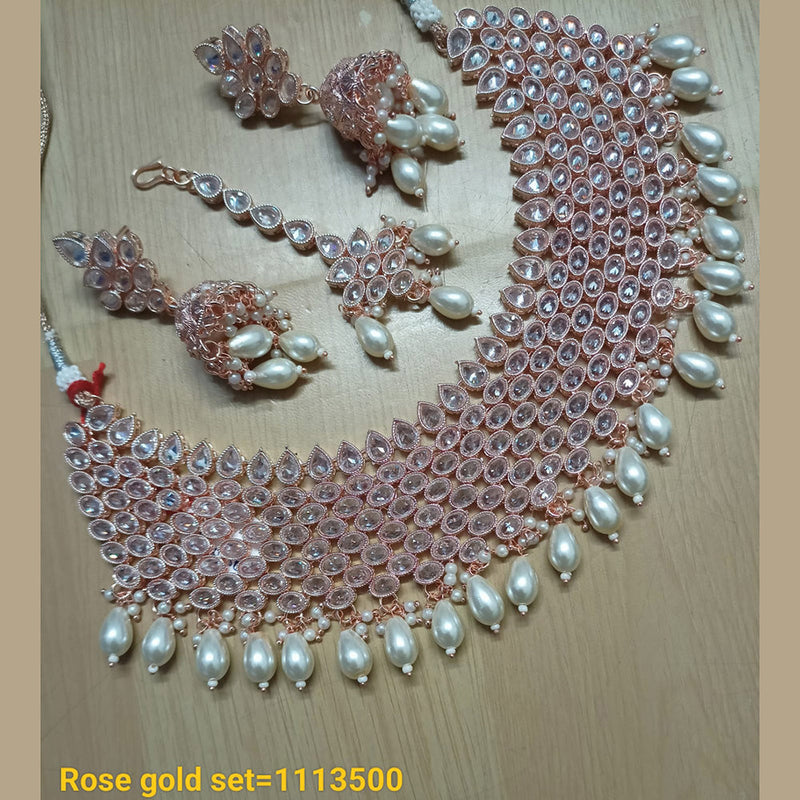 Padmawati Bangles Rose Gold Plated Necklace Set