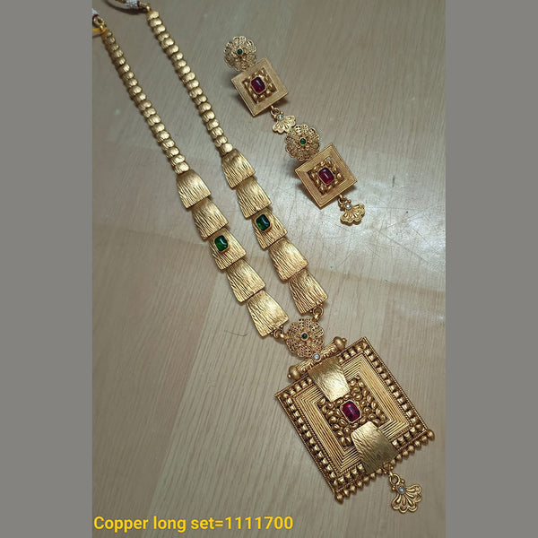 Padmawati Bangles Gold Plated Pota Stone Long Necklace Set