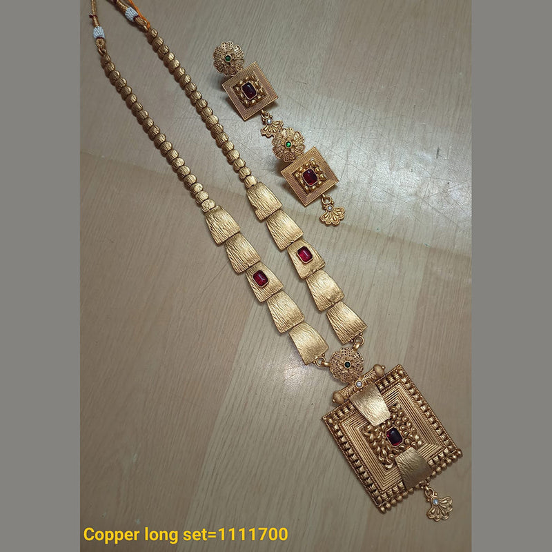 Padmawati Bangles Gold Plated Pota Stone Long Necklace Set