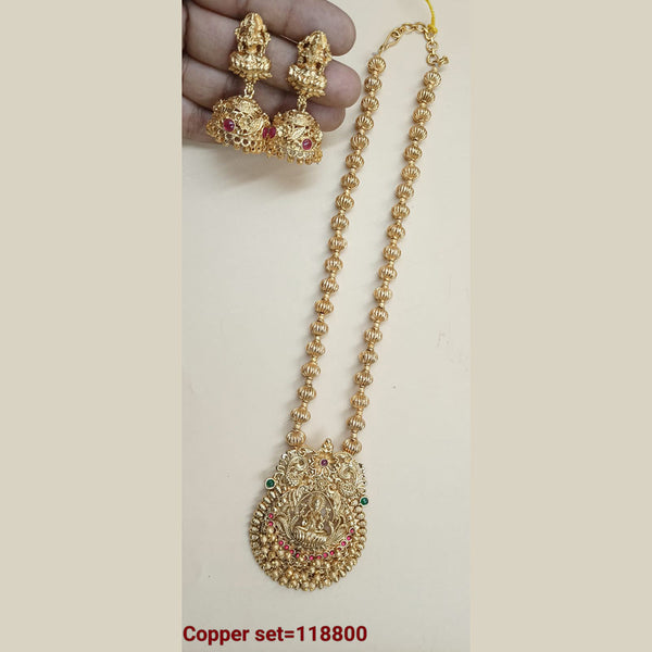 Padmawati Bangles Gold Plated Pota Stone Long Necklace Set