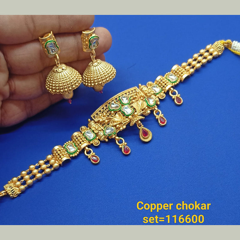 Padmawati Bangles Copper Gold Plated Choker Necklace Set