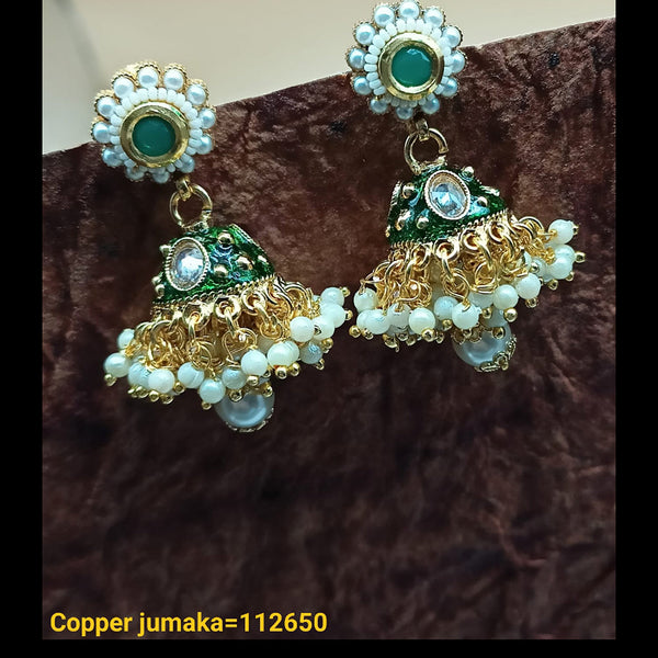 Padmawati Bangles Gold Plated Meenakari Jhumki Earrings