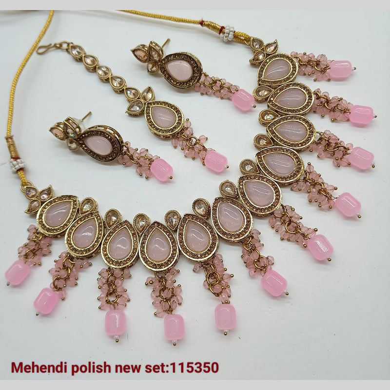 Padmawati Bangles Gold Plated Crystal Stone Necklace set