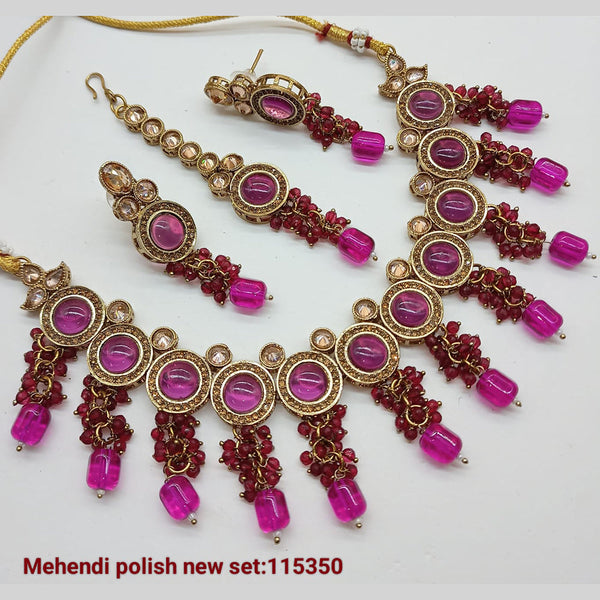 Padmawati Bangles Gold Plated Crystal Stone Necklace set