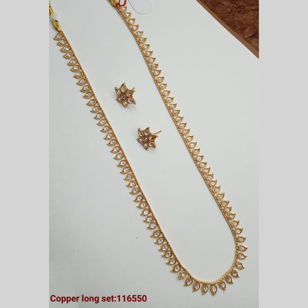 Padmawati Bangles Copper Gold Pota Stone Long Necklace set