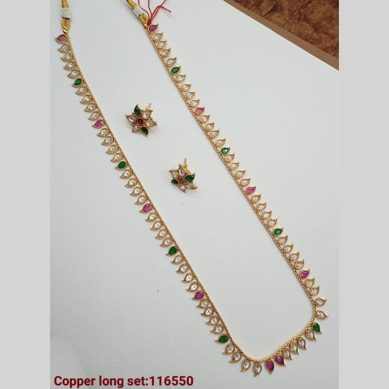 Padmawati Bangles Copper Gold Pota Stone Long Necklace set