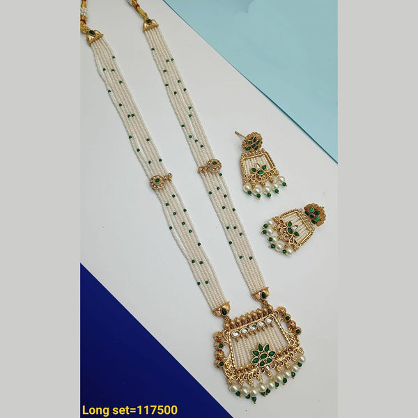 Padmawati Bangles Gold Plated Pearl Long Necklace Set