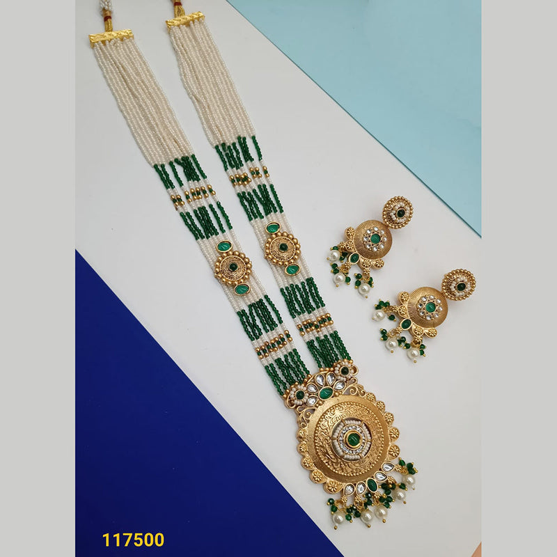 Padmawati Bangles Gold Plated Pearl Long Necklace Set