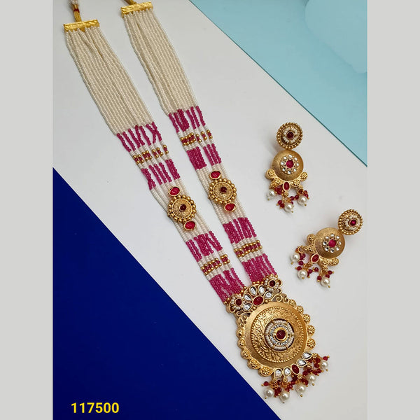 Padmawati Bangles Gold Plated Pearl Long Necklace Set