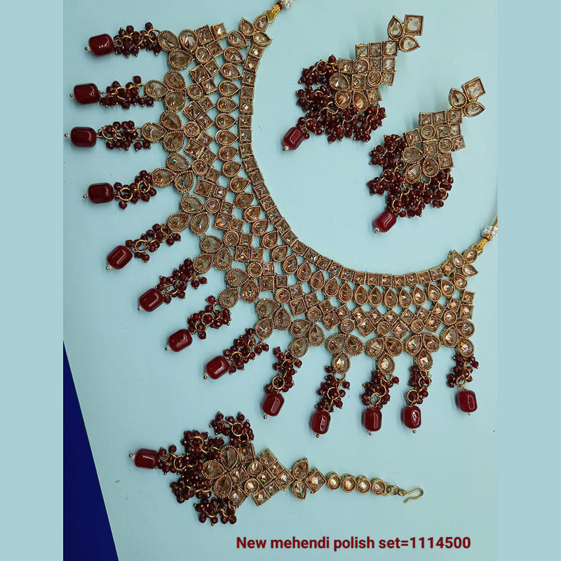 Padmawati Bangles Gold Plated Crystal Stone Necklace Set