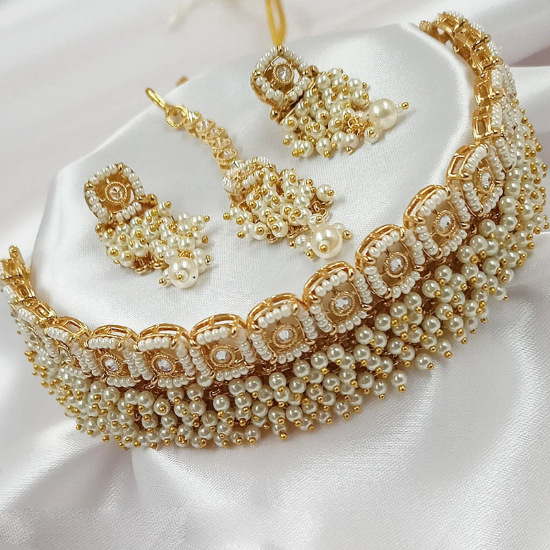 Padmawati Bangles Copper Gold Pearl Necklace Set