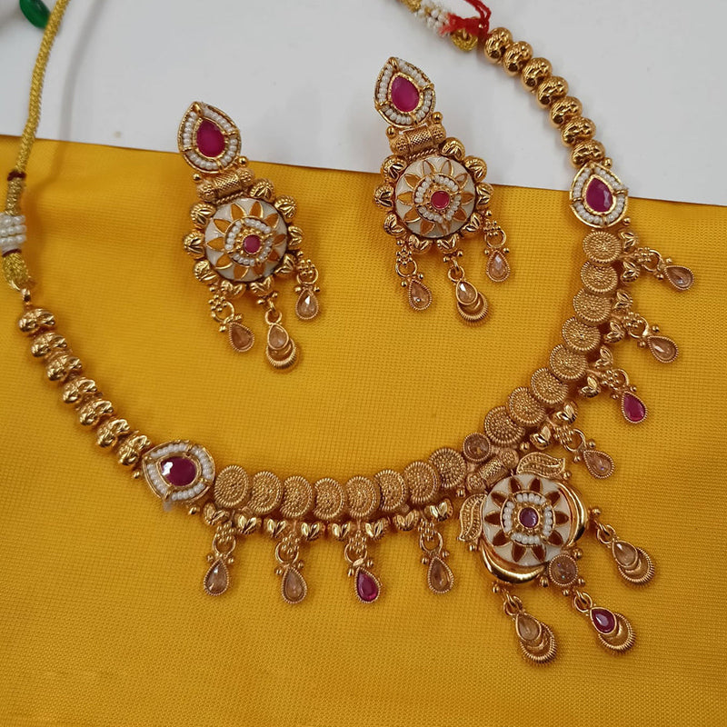 Padmawati Bangles Copper Gold Plated Necklace Set