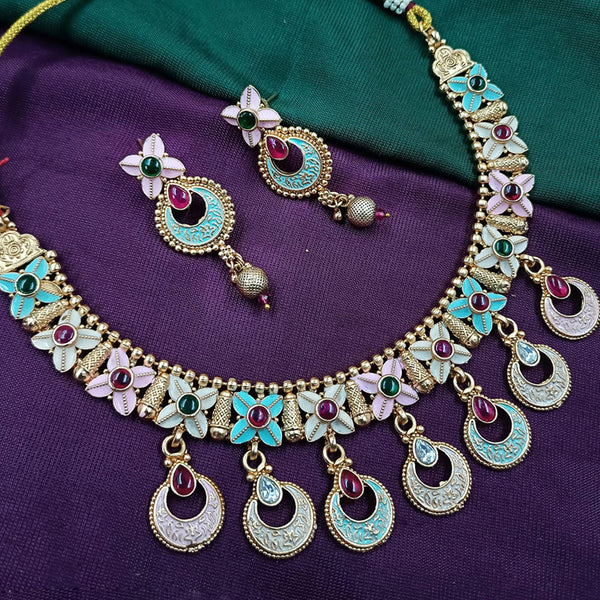 Padmawati Bangles Copper Gold Plated Necklace Set