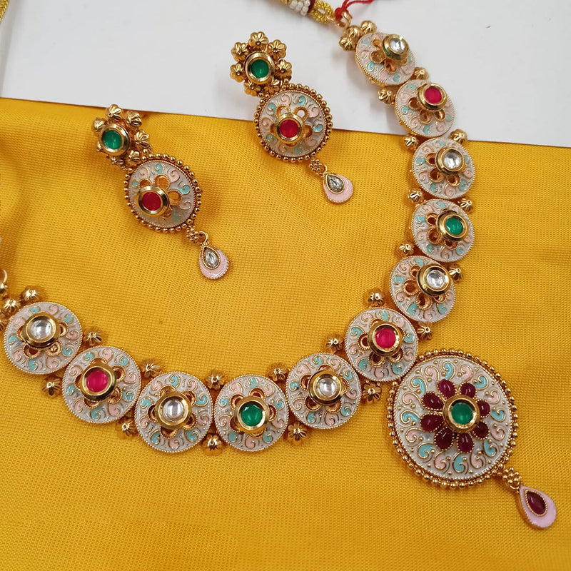 Padmawati Bangles Copper Gold Plated Necklace Set