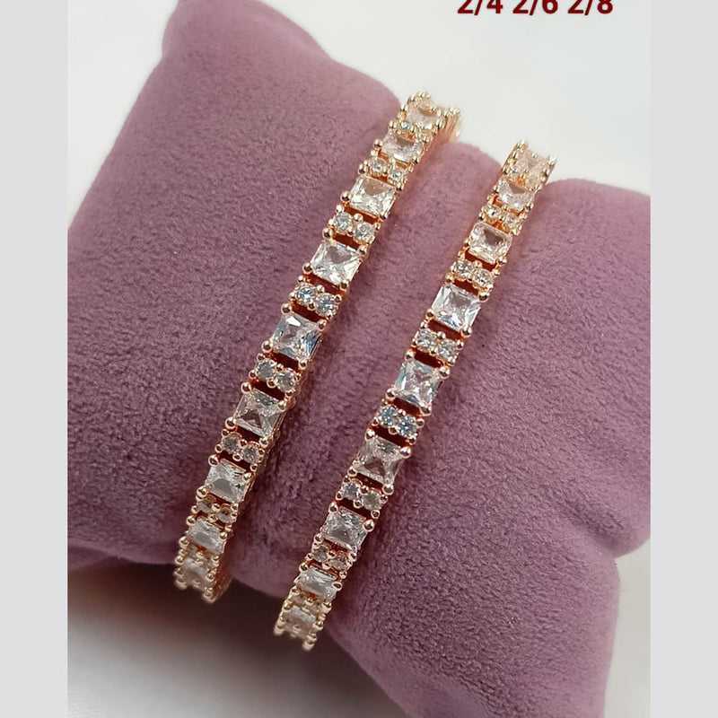 Padmawati Bangles Rose Gold Plated Crystal Bangles Set