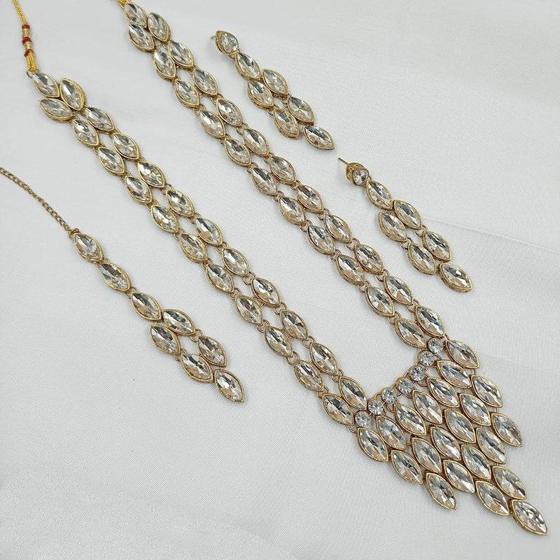 Padmawati Bangles Gold Plated Crystal Stone Necklace Set